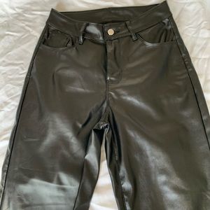 Straight leg leather pants